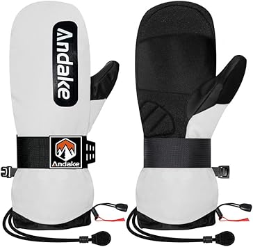 Andake Ski Mittens for Men and Women - Waterproof Winter Gloves，Warm Snow Mitts for Skiing Snowboarding