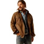 ARIAT mens Yellowstone Herder Waxed Shirt JacketJacket
