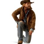 ARIAT mens Yellowstone Herder Waxed Shirt JacketJacket