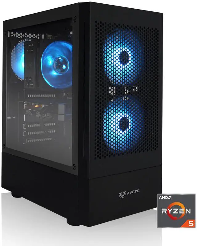 AVGPC Max Gaming PC, AMD Ryzen 5 5600G 6-Core 4.4 GHz Max Boost, AMD Radeon Vega 7, 16GB 3200MHz DDR4, 1TB M.2 NVMe SSD, Hyper 212 RGB Cooler, Windows