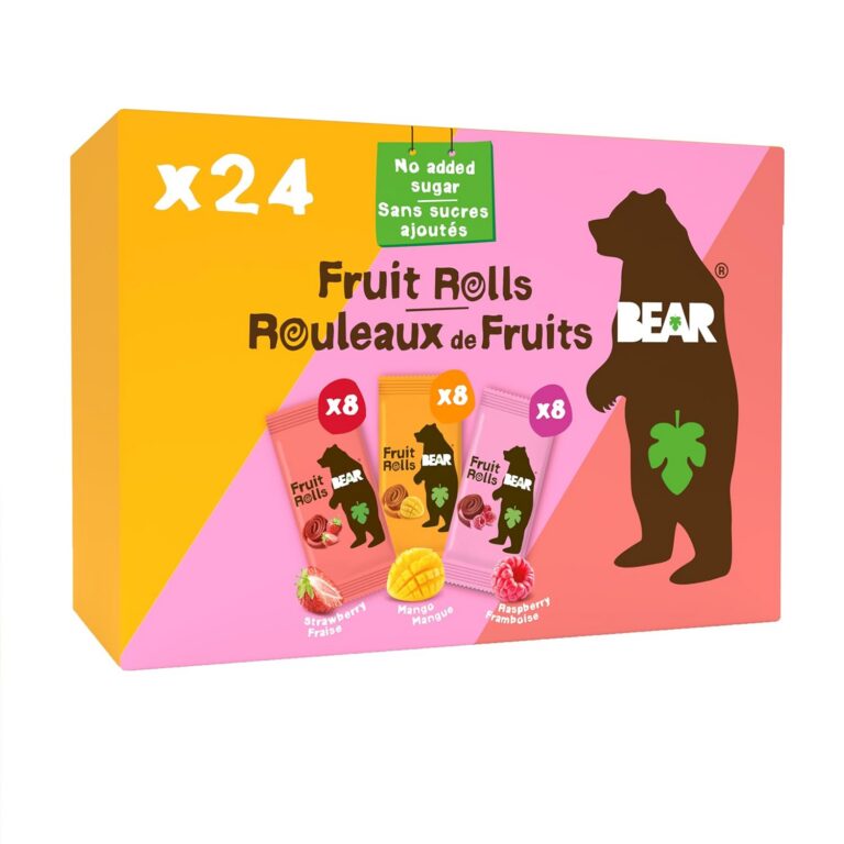 BEAR Fruit Rolls NEW Variety Pack - Strawberry, Mango & Raspberry - Real Fruit Snacks for Kids - 100% Natural Ingredients - No Added Sugar - Gluten Free - Vegan - Non-GMO -...