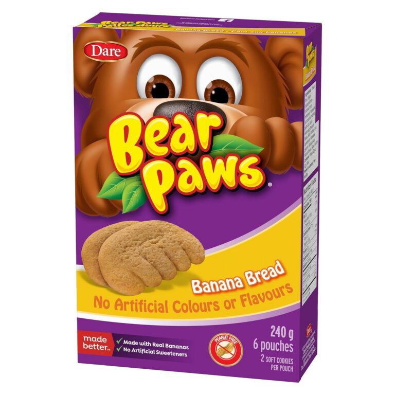 Bear Paws Banana Bread Cookies - Soft Cookie Snack Packs, Peanut Free School Snacks, 240g, 6 pouches