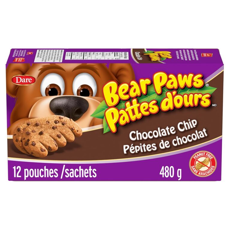 Bear Paws Chocolate Chip Cookies - Soft Cookie Snack Packs, Family Size, Peanut Free School Snacks, 480g, 12 pouches
