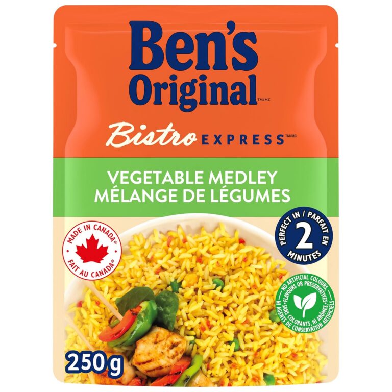 BEN'S ORIGINAL BISTRO EXPRESS Vegetable Medley Long Grain Rice Side Dish, 250g Pouch