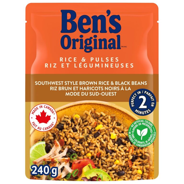 BEN'S ORIGINAL Rice & Pulses Southwest Style Brown Rice & Black Beans, Side Dish, 240g Pouch