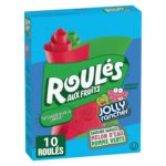 Betty Crocker Fruit Roll-Ups Variety Pack Jolly Rancher Green Apple and Watermelon, Fruit Flavoured Snacks, Pack of 10 Rolls