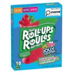 Betty Crocker Fruit Roll-Ups Variety Pack Jolly Rancher Green Apple and Watermelon, Fruit Flavoured Snacks, Pack of 10 Rolls