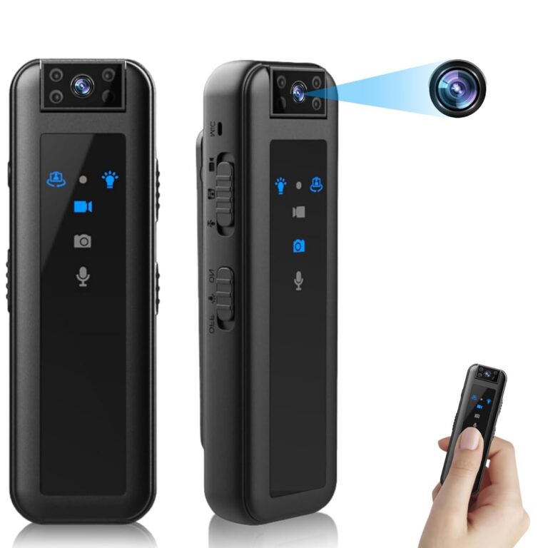 Bewinner Wearable Body Camera, Mini Body Camera Video Recorder with Night Vision, 1080P HD Recording, 180° Rotatable Lens, Portable Video Camera for Walking Riding Outdoor Home