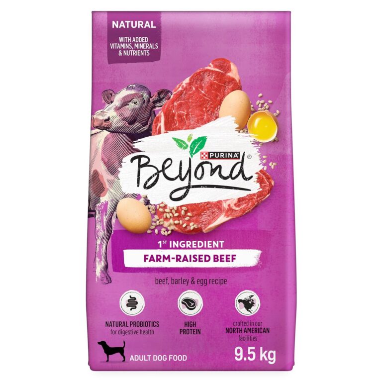 Beyond Simply Natural Dry Dog Food, Farm-Raised Beef, Barley & Free Run Egg - 9.5 kg Bag