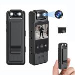 Body Camera, 1.3 in 1080P Color Display 180° Rrotating Lens Camera, Video and Audio, Motion Detection, Night Vision and Image Capture, for Security, Law Enforcement, Built-in...