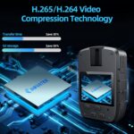 CAMMHD C8 2K/1296P Body Camera,11-12Hours Video Record,Night Vision Body Cam,IP67 Waterproof Data-encrypt Body Mounted Camera with 2pcs 360°Rotatable Clips for Police Law...