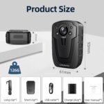 CAMMHD C8 2K/1296P Body Camera,11-12Hours Video Record,Night Vision Body Cam,IP67 Waterproof Data-encrypt Body Mounted Camera with 2pcs 360°Rotatable Clips for Police Law...