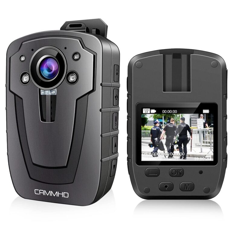 CAMMHD C8 2K/1296P Body Camera,11-12Hours Video Record,Night Vision Body Cam,IP67 Waterproof Data-encrypt Body Mounted Camera with 2pcs 360°Rotatable Clips for Police Law...