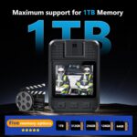 CAMMHD F6-256GB 4K Body Camera, 3400mAh Battery Work 12-14Hours,Waterproof IP68 Body Cameras with Audio and Video Recording H.265 Video Code Police Body Cam for Law Enforcement