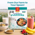 Canadian Made Ground Cold Milled Golden Roasted Flaxseed (42oz/1.2Kg) – Vegan, Non-GMO, Gluten-Free – Omega-3 & Fiber-Rich Linseed Meal by CanMar Foods