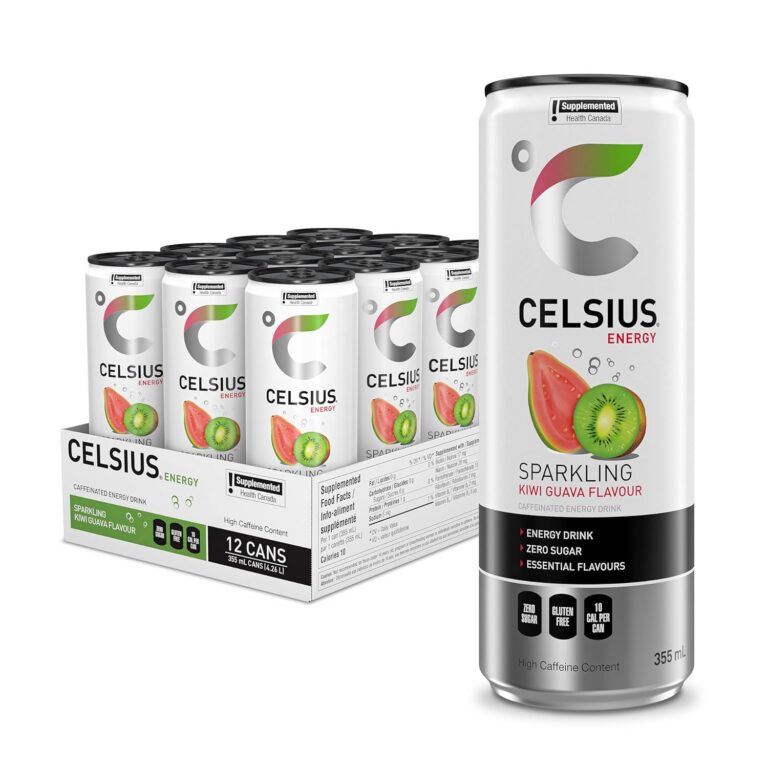 CELSIUS Sparkling Kiwi Guava, Zero Sugar Energy Drink, 355ml (Pack of 12)