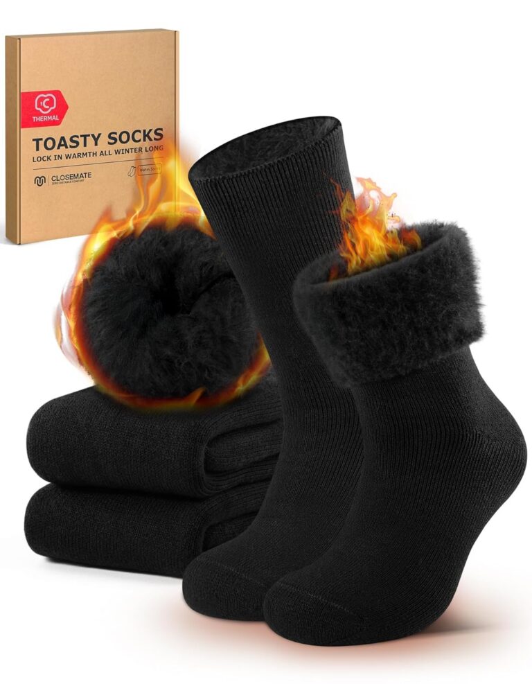 CLOSEMATE Mens Winter Boots Socks Gifts for Men 2 Pairs Warm Thick Thermal Comfortable Moisture Wicking for Cold Weather