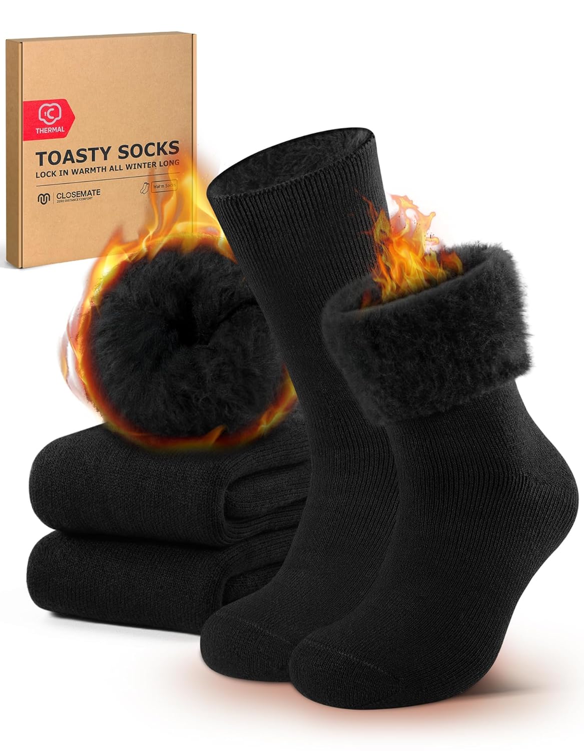 CLOSEMATE Mens Winter Boots Socks Gifts for Men 2 Pairs Warm Thick Thermal Comfortable Moisture Wicking for Cold Weather CLOSEMATE Mens Winter Boots Socks Gifts for Men 2 Pairs Warm Thick Thermal Comfortable Moisture Wicking for Cold Weather