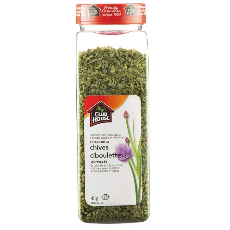 Club House Freeze-Dried Chives, Kosher, Vegetarian, Delicate Sweet Onion-Like Flavour, Great Addition For Roasts, Potatoes, Dips, Salad Dressings, And Breakfast Food Like Eggs &...