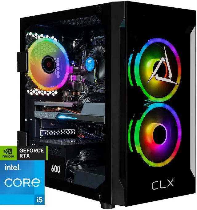 CLX Gaming Desktop - Intel Core i5 14400F 2.5GHz 10-Core Processor, 16GB DDR5 Memory, GeForce RTX 4060 8GB GDDR6 Graphics 1TB NVMe M.2 SSD, WiFi, Win