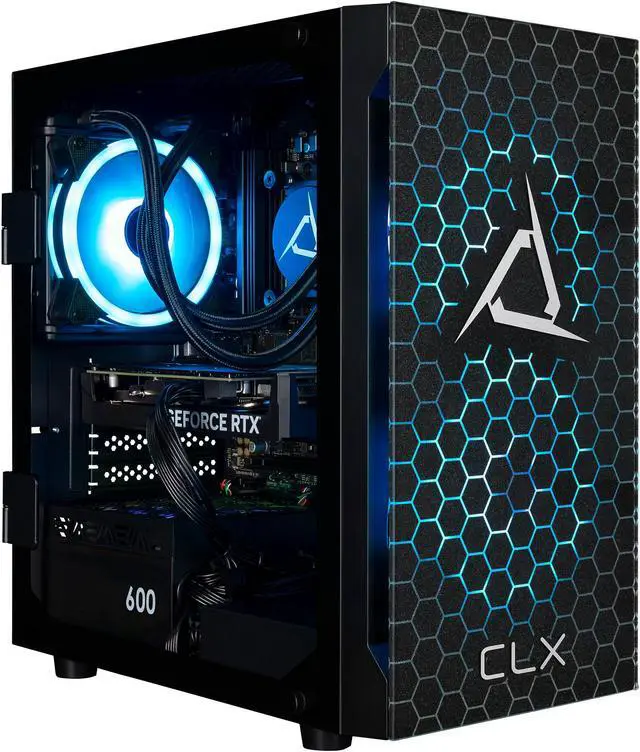 CLX SET Gaming Desktop - AMD Ryzen 5 9600X 3.9GHz 6-Core Processor, 32GB DDR5 Memory, GeForce RTX 4060 8GB GDDR6 Graphics, 1TB NVMe M.2 SSD, WiFi, Win