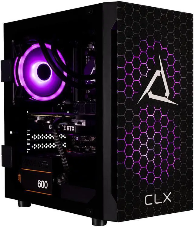 CLX SET Gaming Desktop - AMD Ryzen 7 7700X 4.5GHz 8-Core Processor, 32GB DDR5 Memory, GeForce RTX 4060 8GB GDDR6 Graphics 1TB NVMe M.2 SSD, 2TB HDD,