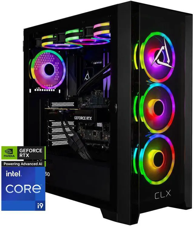 CLX SET Gaming Desktop - Intel Core i9 14900KF 3.2GHz 24-Core Processor, 32GB DDR5 Memory, GeForce RTX 5080 16GB GDDR7 Graphics, 2TB NVMe M.2 SSD,