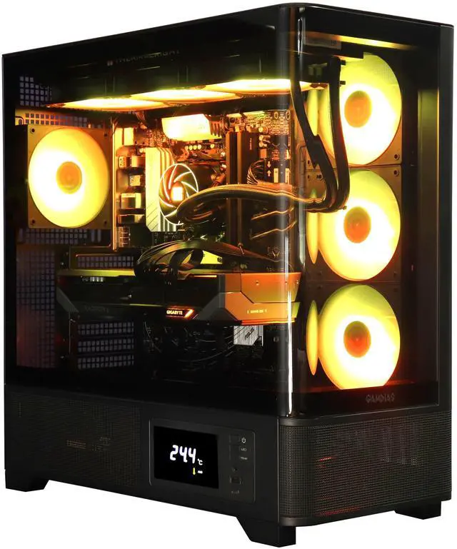 Cobratype Mamba Gaming PC, Ryzen 7 9700X 4.2 GHz, AMD Radeon RX 9070 XT, 360mm AIO, 1TB NVMe SSD, 32GB DDR5, Wi-Fi, Win 11 Home, Live Thermal Display