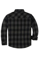 Coevals Club Men's Flannel Cotton Jacket Sherpa Lined Quilted Long Sleeve Plaid Snap Button Up Hooded Jacket Shirt
