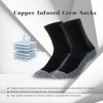 Copper Infused Crew Socks Business Athletic Moisture Wicking Odor Resistant Comfortable for All Day Wear (4/5 Pairs)