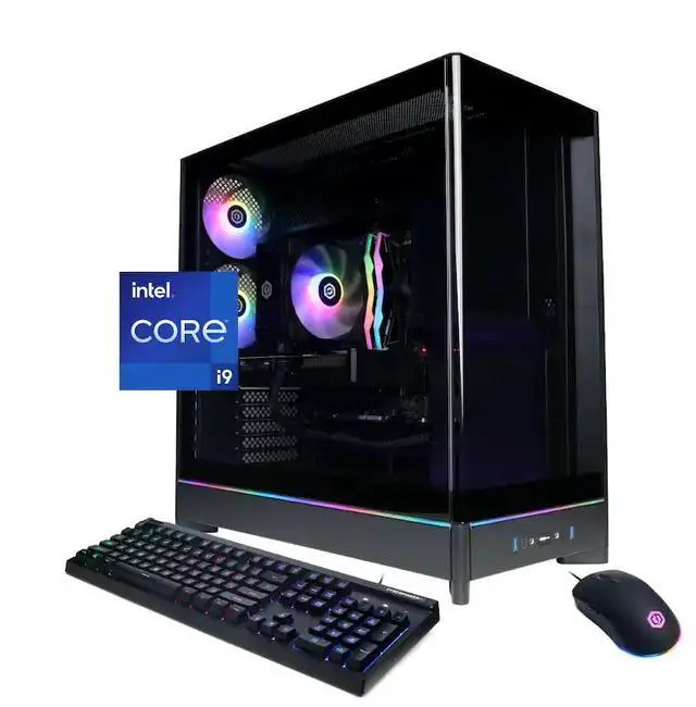 CyberPowerPC - Gaming Desktop - Intel Core i9-14900F - NVIDIA GeForce RTX 5070 12GB - 32GB DDR5 RGB - 1TB PCIe 4.0 SSD - Black