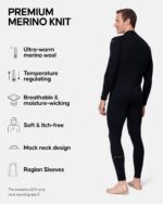 DANISH ENDURANCE Merino Wool Base Layer for Men, Extreme Warm Set, Thermal Underwear for Winter