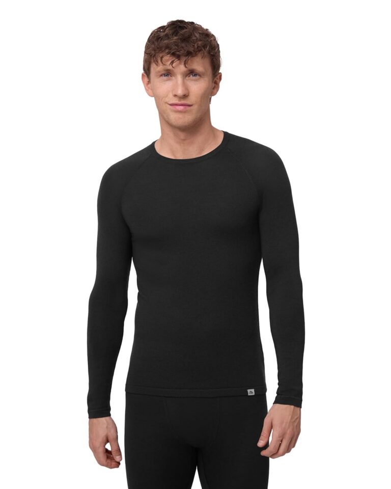 DANISH ENDURANCE Merino Wool Base Layer Long Sleeve Shirt, Breathable & Moisture-Wicking, for Men
