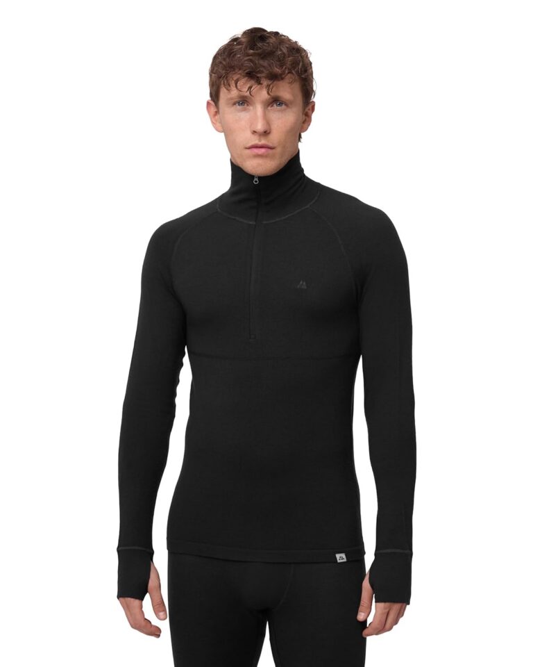 DANISH ENDURANCE Merino Wool Base Layer Long Sleeve Shirt, Breathable & Moisture-Wicking, for Men