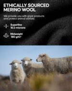 DANISH ENDURANCE Merino Wool Base Layer Long Sleeve Shirt, Breathable & Moisture-Wicking, for Men