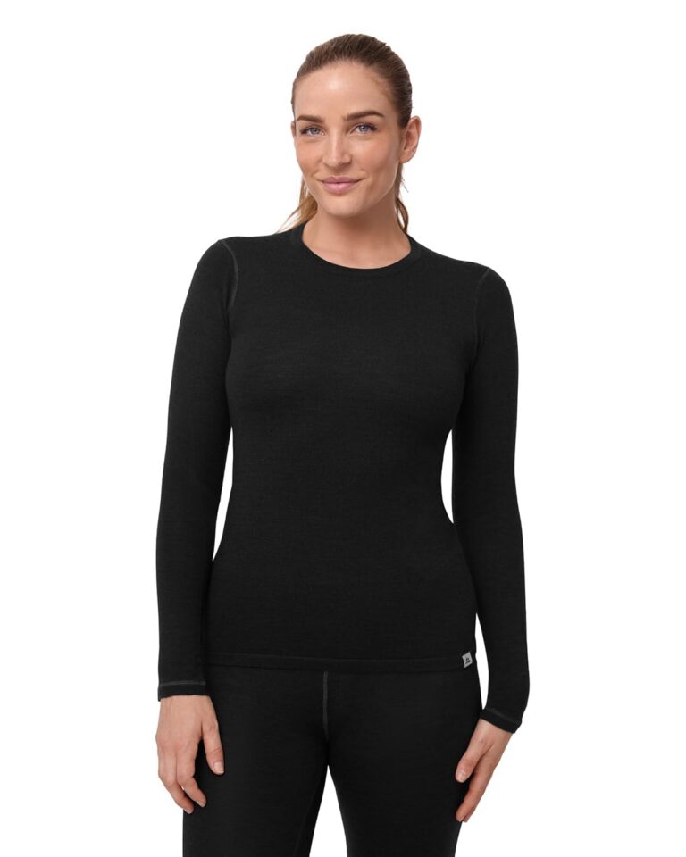 DANISH ENDURANCE Merino Wool Long Sleeve for Women, Thermal Vests for Women, Base Layer Underwear Tops, Winter Thermals