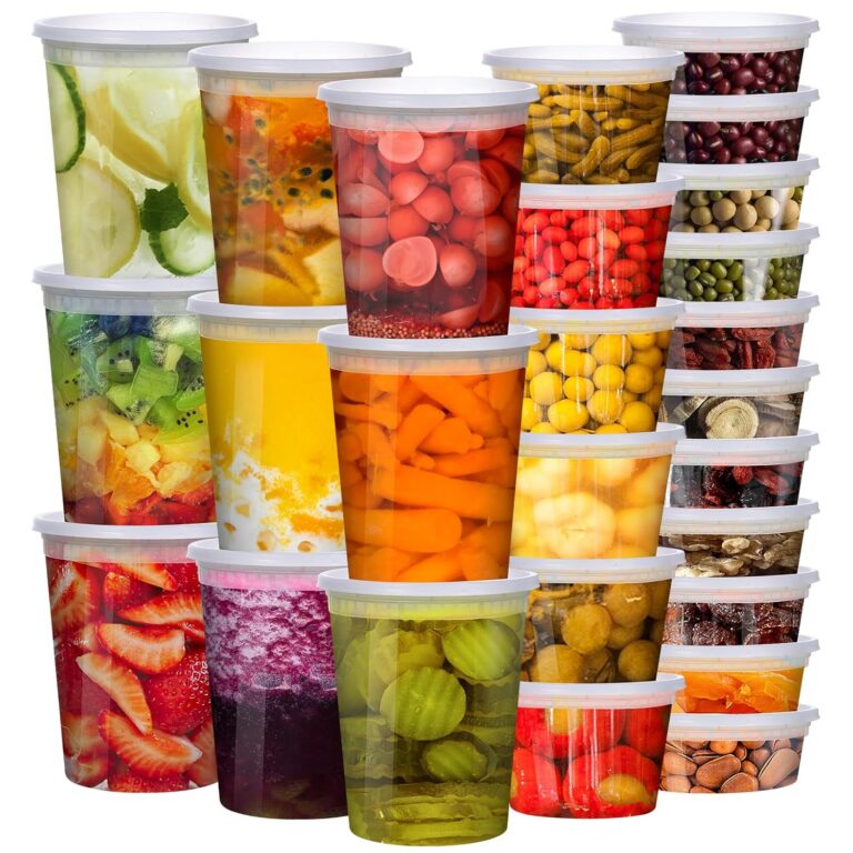 Deli Containers with Lids 48 Sets [8,16, 32 oz 16 Each ] - Food Storage Containers with Lids Freezer Safe, Soup Containers for Restaurant, BPA Free | Portion Control | Leakproof...