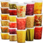 Deli Food Containers with Lids - (48 Sets) 24-32 Oz Quart Size & 24-16 Oz Pint Size Airtight Food Storage Takeout Meal Prep Containers with 54 Lids, BPA-Free, Dishwasher,...