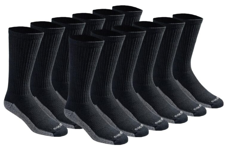 Dickies Men Dri-tech Essential Moisture Control Crew Socks, Available in M-xxl (6, 12 Pairs) Socks