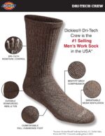 Dickies Men Dri-tech Essential Moisture Control Crew Socks, Available in M-xxl (6, 12 Pairs) Socks