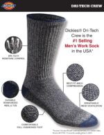 Dickies Men Dri-tech Essential Moisture Control Crew Socks, Available in M-xxl (6, 12 Pairs) Socks