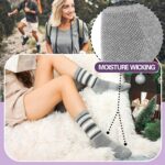 EBMORE Womens Merino Wool Hiking Socks Thermal Winter Warm Crew Cushion Compression Work Moisture Wicking Socks 5 Pairs