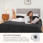 Electric Heated Blanket Queen Size 84"x90" - 4 Heat Settings, 10H Auto Shut Off, Soft Coral Fleece & Sherpa Fabric, Machine Washable, Iron Gray