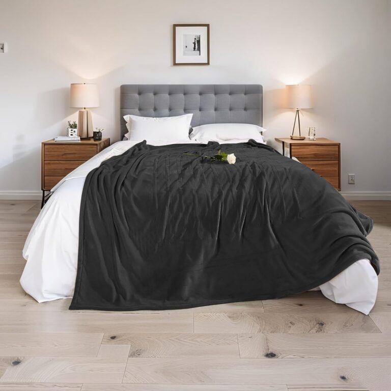 Electric Heated Blanket Queen Size 84"x90" - 4 Heat Settings, 10H Auto Shut Off, Soft Coral Fleece & Sherpa Fabric, Machine Washable, Iron Gray