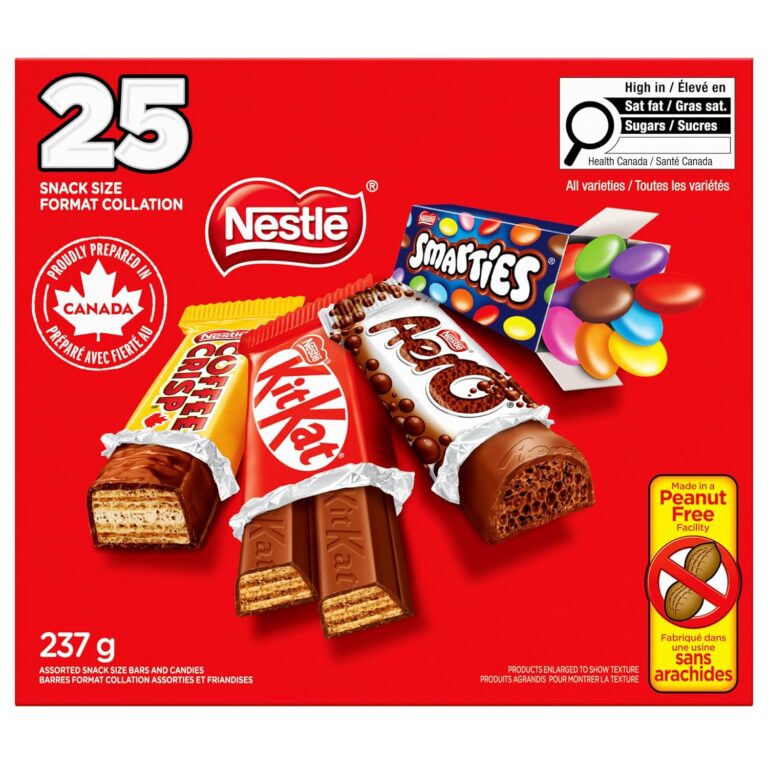 FAVOURITES KITKAT, AERO, SMARTIES & COFFEE CRISP Mini Bars & Candies, Peanut-free Snack, Individually Wrapped, Made in Peanut-free Facility, Prepared in Canada, 237 g