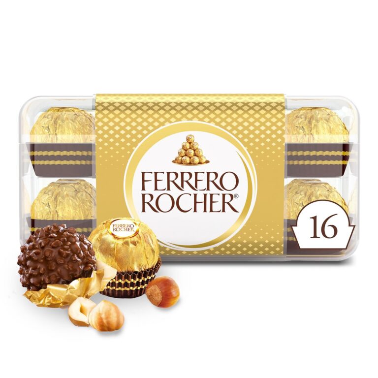 FERRERO ROCHER Fine Hazelnut Chocolate Gift Box; 16 Individually Wrapped Chocolates; 200g