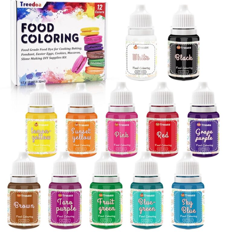 Food Coloring Set,12 Colours x 10ml Cake Food Coloring Liquid Set,Food Colouring for Baking Cake Decorating Food Grade Food Color Dye for Fondant,Icing,Slime Making DIY Supplies...