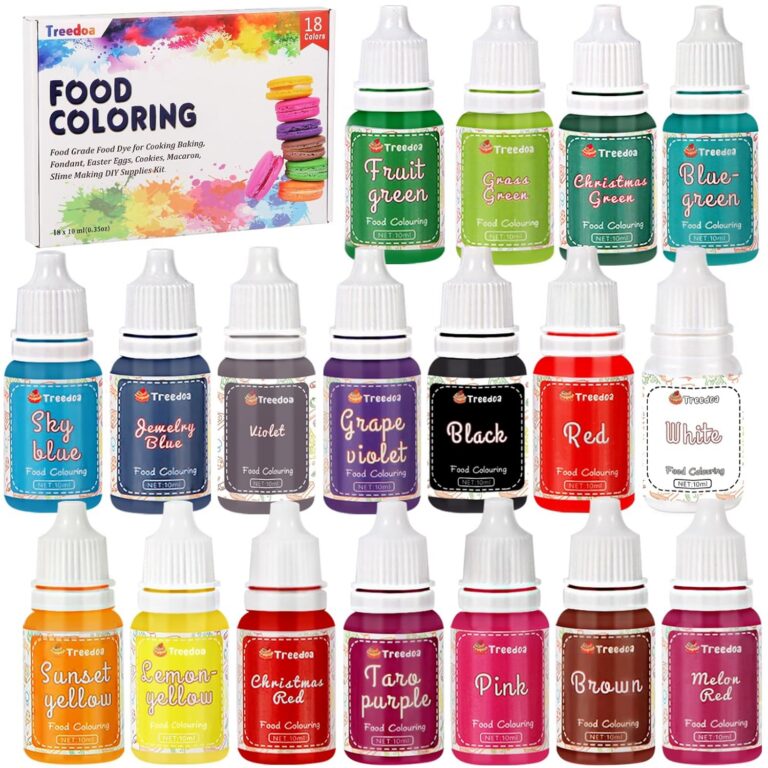Food Colouring 18 Colours x 10 ml, High Concentrated Liquid Food Dye for Cake Decoration, Fondant, Pastry, Icing, Baking, Making Slime Soap DIY