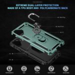for Samsung Galaxy A06 Case with Screen Protector,Ring Kickstand Military Protective Shockproof Defender Armor Dual Layer Protection Back Cover Phone Case for Samsung A06 (Green)