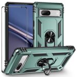 for Samsung Galaxy A06 Case with Screen Protector,Ring Kickstand Military Protective Shockproof Defender Armor Dual Layer Protection Back Cover Phone Case for Samsung A06 (Green)